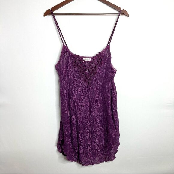 Vintage Cinema Etoile Purple Lace Nightie Nightgown Slip Chemise Large - Picture 10 of 10